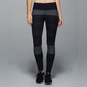 Lululemon athletica Speed Tight II Om Stripe Black Multi / Black size 8 (medium)